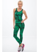 Green leggings with black patterns H0060 - Online store - Boutique